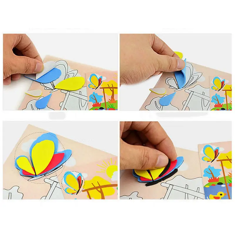 3D Eva Foam Puzzles Stickers Crafts Toy DIY Handmade Baby Kids Educational Toy X
