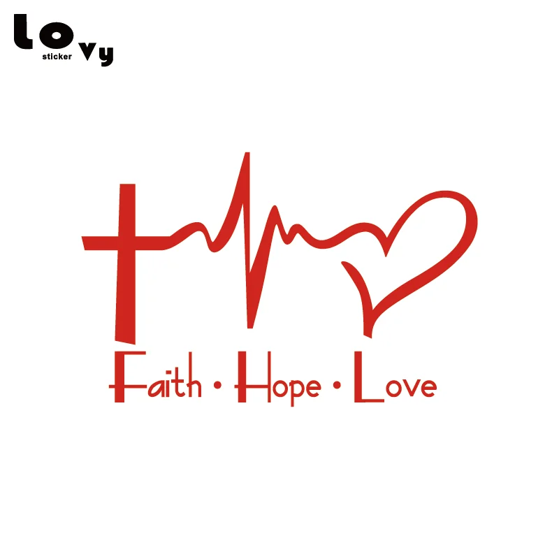 Faith Hope Love Виниловая наклейка для автомобиля с изображением Иисуса, христианского, религиозного, библейского стиха для украшения кузова автомобиля CA0763