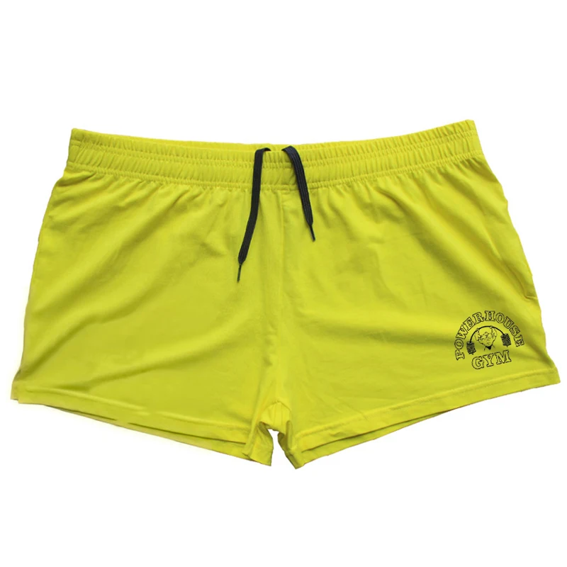 Брендовая одежда MUSCLE ALIVE, шорты для бодибилдинга, мужские спортивные шорты для мужчин, для фитнеса, короткие штаны, хлопок, для упражнений, 3 дюйма, для бега, для мужчин - Цвет: P Yellow