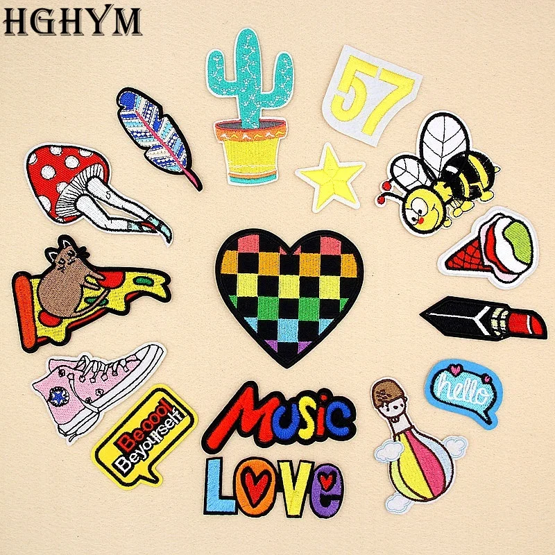 

Cartoon Badges Patch Embroidered Applique Sewing Label Patches For Clothes Stickers Apparel Ornament D