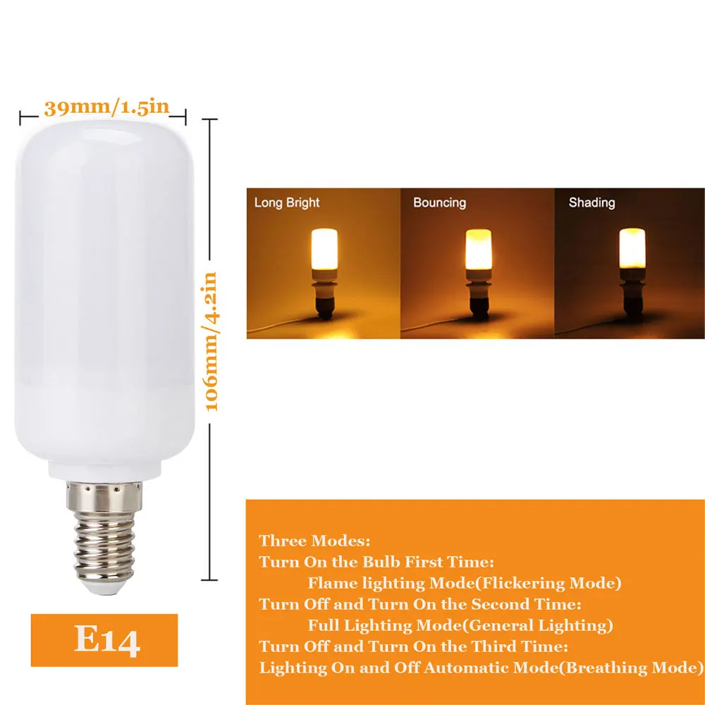 Светодиодсветильник лампы с эффектом пламени 5 Вт 3 режима|light bulb|5w ledled bulbs light lamps |