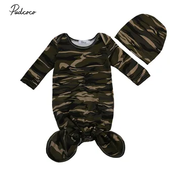 

Newborn Infant Baby Boy Girl Sleeping Bags Camouflage Long Sleeve Swaddle Blanket Baby Boys Girls Sleeping Swaddle Muslin Wrap