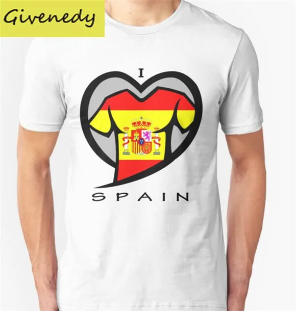 Free Shipping men's t shirts fashion 2016 I LOVE SPAIN Printed t shirt