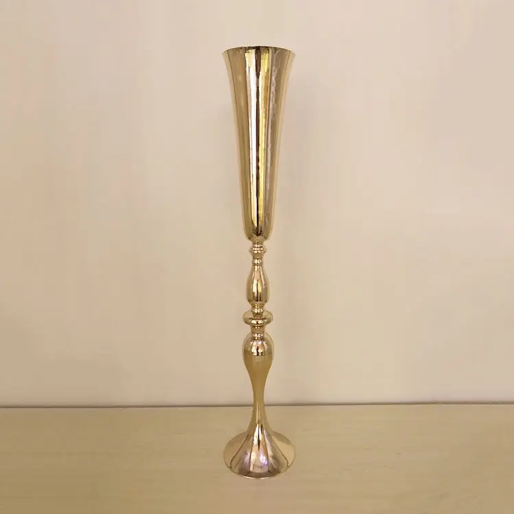 10 штук железная труба ваза - Цвет: 88cm gold