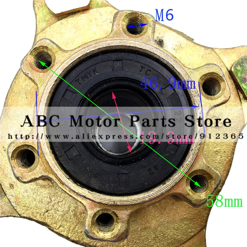 6 отверстий дисковый тормоз Колесо обода HUB подходит для Китай ATV 110cc 125cc 150cc 200cc 250cc квадроцикл скутер Запчасти