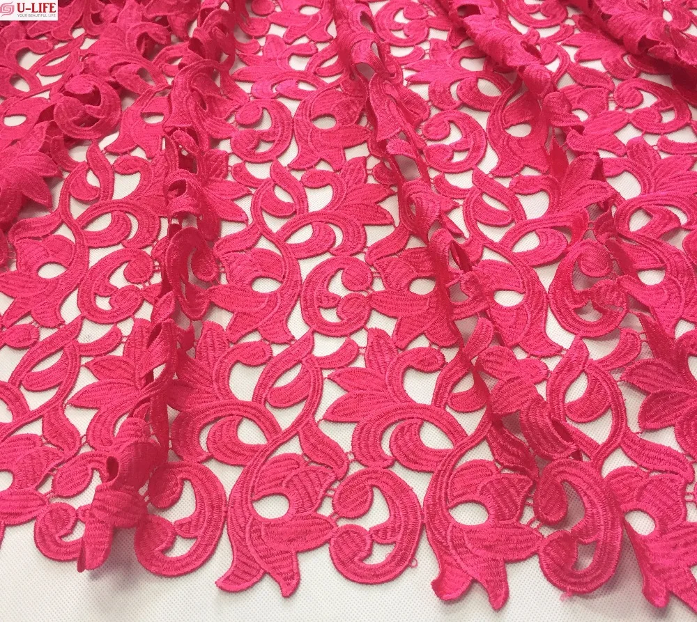 Горячая Распродажа 2017 новое поступление однотонная фуксия цвет гипюр кружевная
