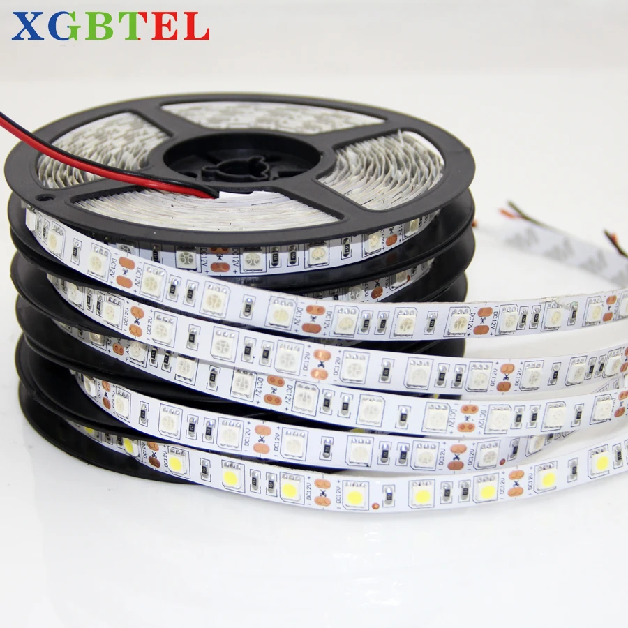 free shipping LED Strip 5050 DC12V 60LEDs/m 5m/lot Flexible LED Light RGB 5050 LED Strip