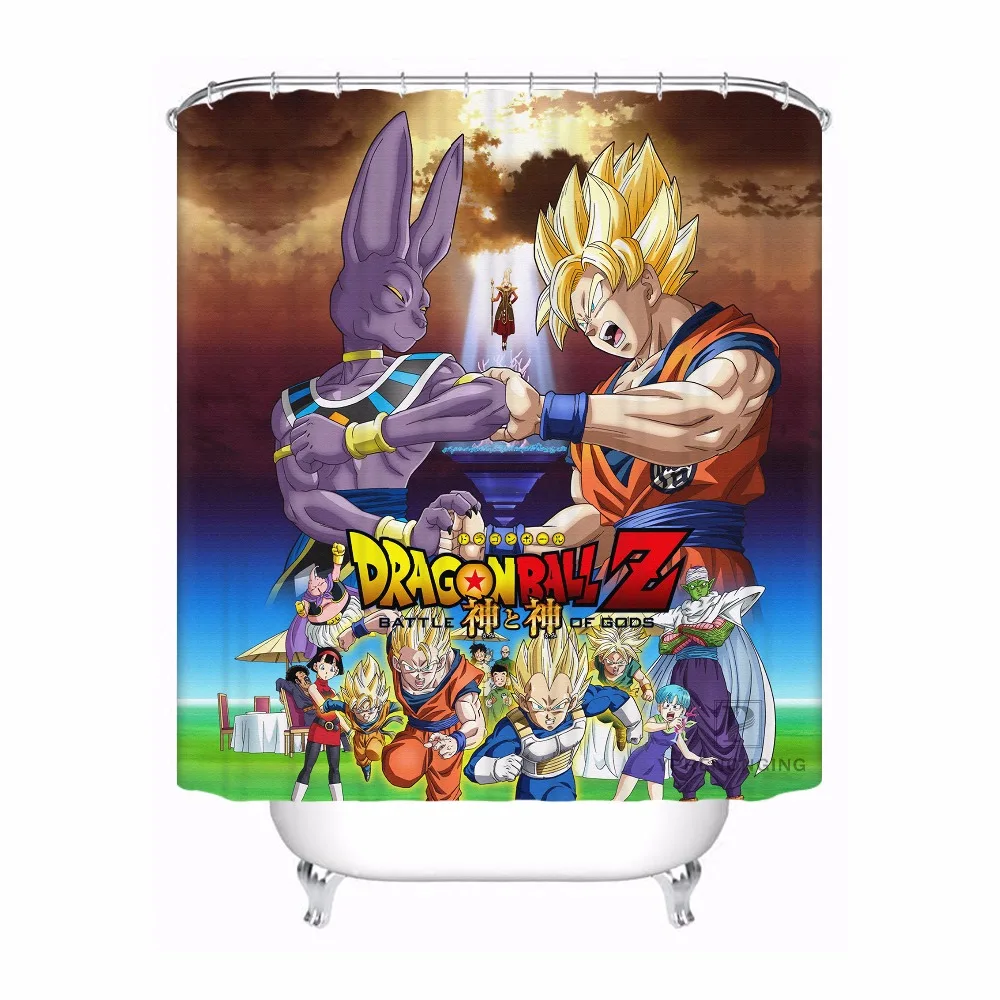 

Custom Goku and Bardock Dragon Ball Bathroom Acceptable Shower Curtain Polyester Fabric Bathroom Curtain #180320-01-169