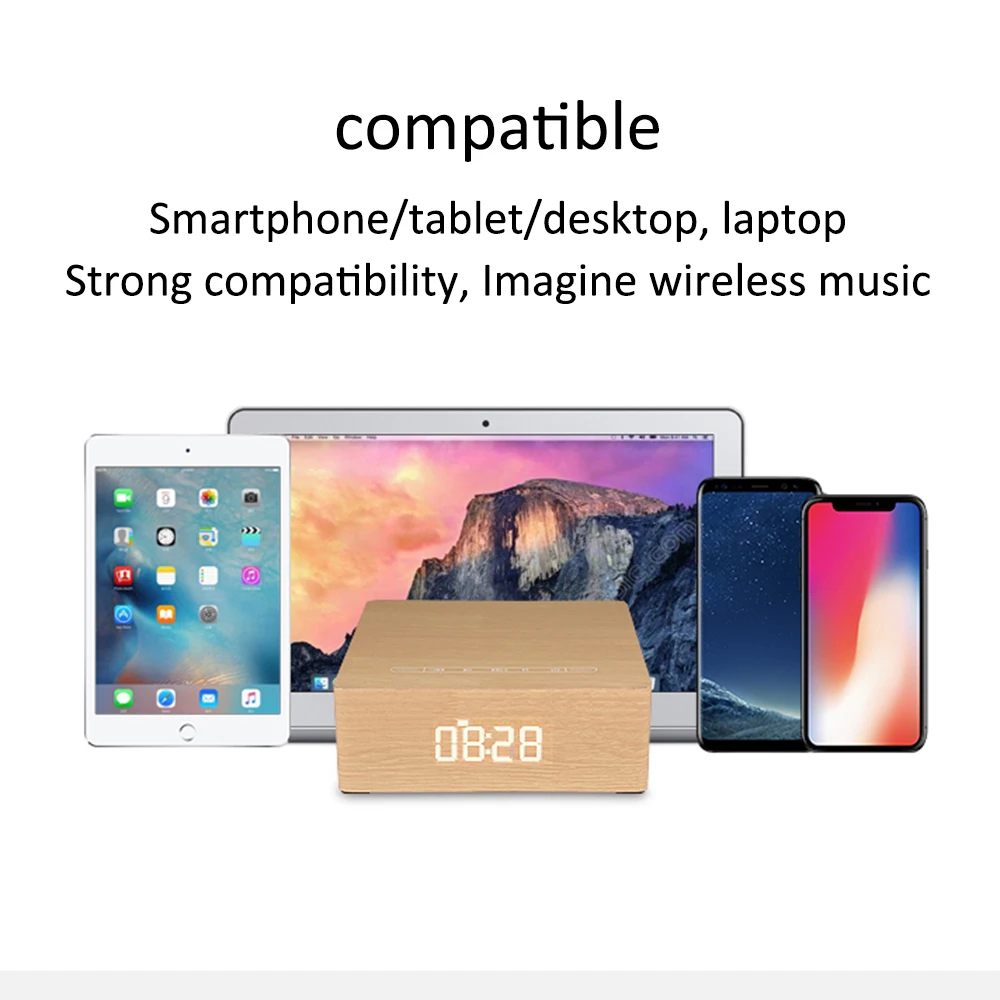 Abuzhen Bluetooth динамик мини портативный беспроводной s большие часы дисплей с