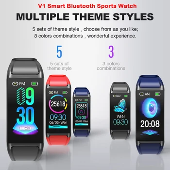 

V1 Smart Bluetooth Watch Waterproof Smart Bracelet Heart Rate Blood Pressure Monitor Fitness Tracker Smart Band Fitness Bracelet