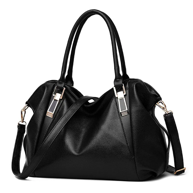 Elegant Black Casual PU Women Handbag Classic Office Lady Shoulder Bag
