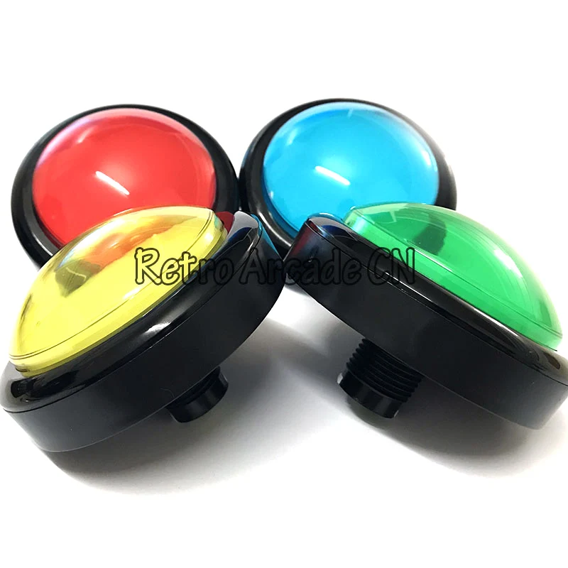 US $493.99 Wholesale 100pcs 100mm Arcade big round 12v Illuminated Led Push Button with Microswitch DIY game machine parts