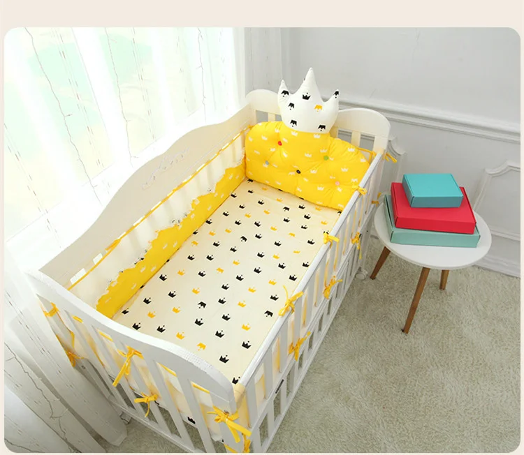 Детская кроватка Постельное белье корона Форма кроватки набор организатора листов для новорожденных постельные принадлежности для