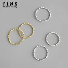 F.I.N.S минималистичные кольца из стерлингового серебра S925 для женщин двухцветные INS стиль твист тонкое кольцо ювелирные изделия из серебра 925 кольцо