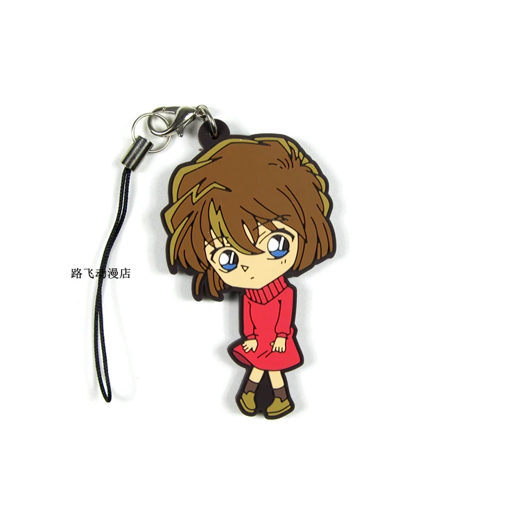 Аниме Detective Conan Rubber Keychain Edogawa Kudou Shinichi Anita Hailey Hattori Heiji экшн фигурка Модель Подвеска 6