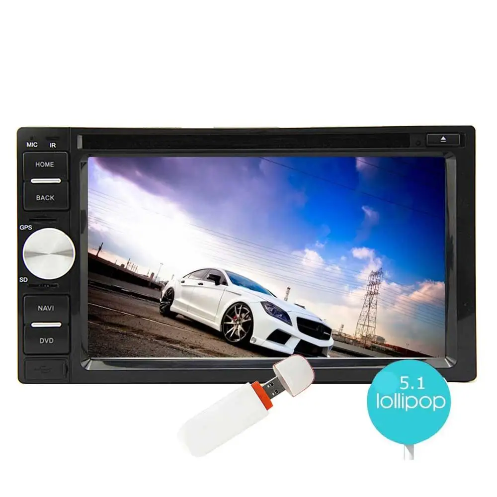 Top Android 5.1 Touch Screen Car Stereo Radio Receiver Double Din In Dash GPS Navigation DVD Player Bluetooth WiFi Mirror Link 3G/4G 2