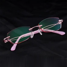 Для женщин очки без оправы очки с диоптриями при близорукости с алмазной отделкой очки под заказ