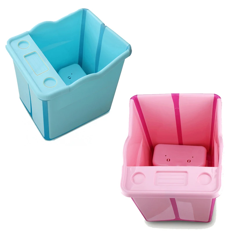 New Kids Large Folding Baby Bathtub Thickened Vertical Bath Bucket Baby