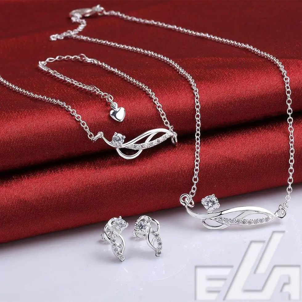 2014 bulk sale cheap bridal party jewellery set silver plated jewelry