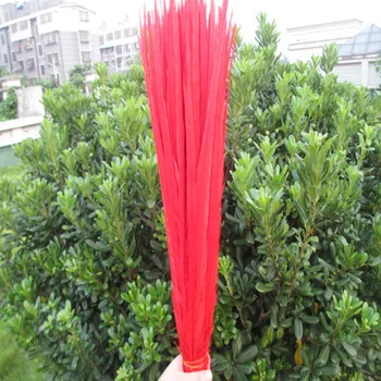 

heat! 50pcs / lot red color pheasant tail feathers 16-18 inches / 40-45 cm Wedding stage decoration