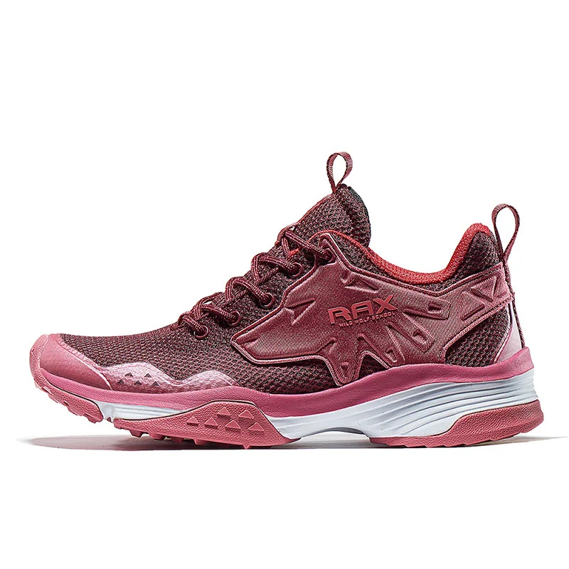Rax мужские кроссовки для бега, легкие кроссовки для бега, мужские спортивные кроссовки для женщин, дышащая прогулочная обувь, профессиональная - Цвет: wine red
