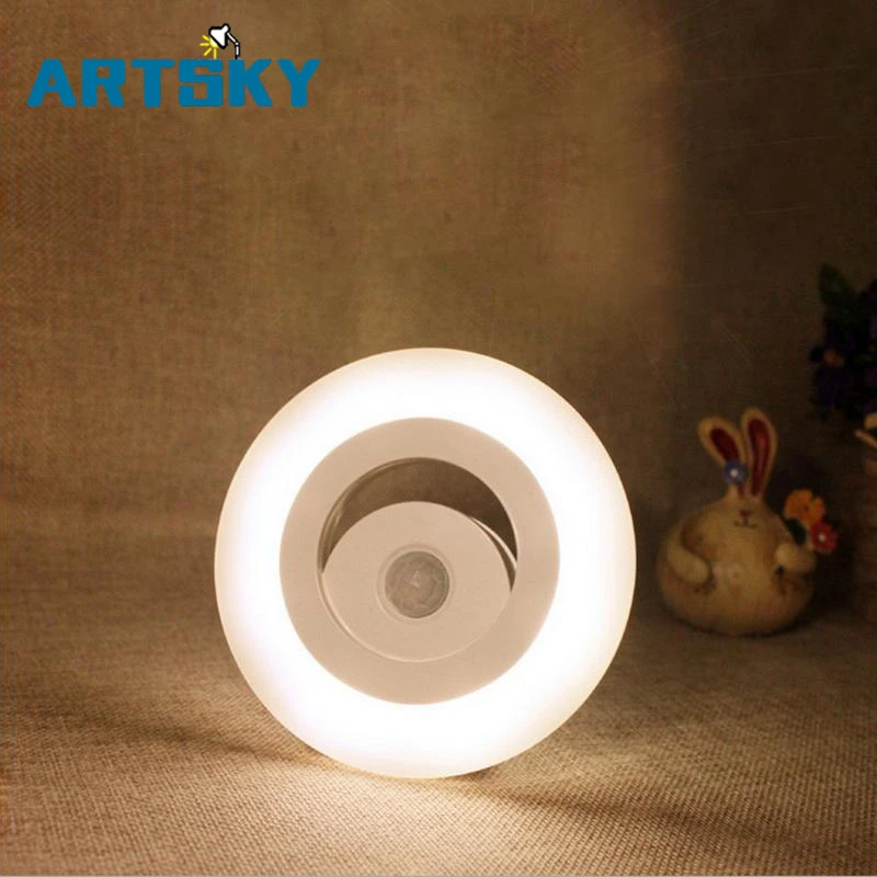 

ARTSKY 360 Degree Wireless Wall Lamp IR Motion Sensor LED Night Light Battery Operated Lighting for Under Kitchen Cabinets