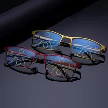 Полный рамки multi focus очки прогрессивные Смола расстояние объектива двойной прогрессивные бифокальные для женщин мужские очки для чтения