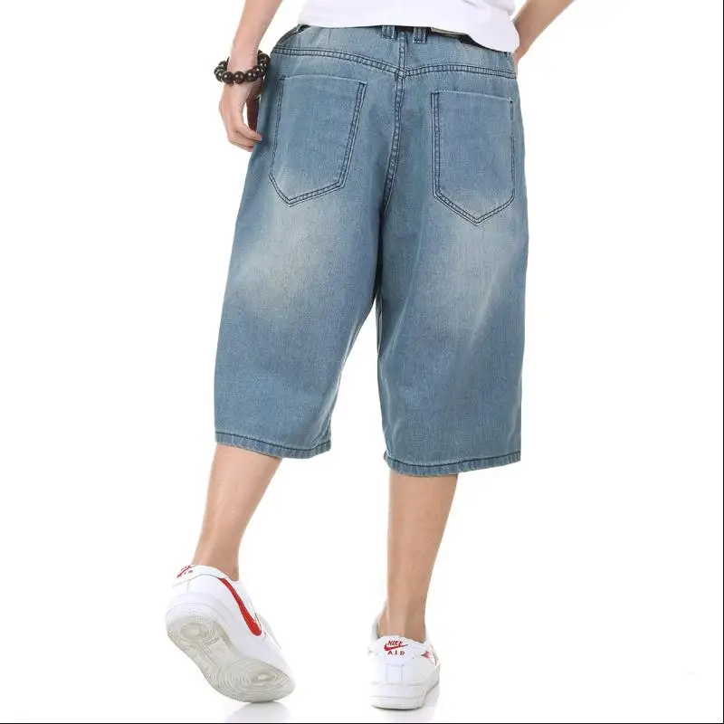Men's big size shorts summer shorts fat baggy jeans shorts