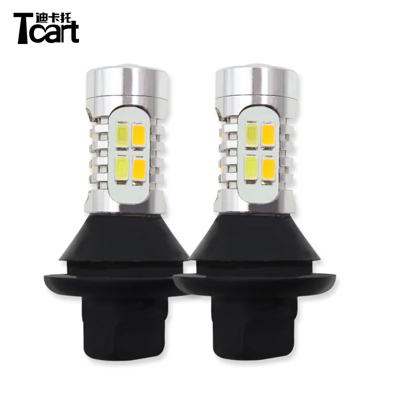 Tcart 2 шт. Золотой Цвет PY21W S25 BAU15S 1156 светодиодный DRL дневные ходовые огни и Передние поворотники все в одном