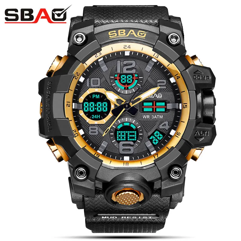 

SBAO Top Brand Men Electronic Watch Male Sports Watch Multi-Functional Military Watch Men Waterproof Clock Relogio Feminino