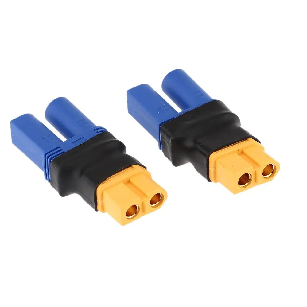 BDHI 1pc Deans Style T-Plug 1-Female to EC5 2-Male Series Connector with 12awg Wire/Series Battery Adapter for Losi/E-Flite(B164-1