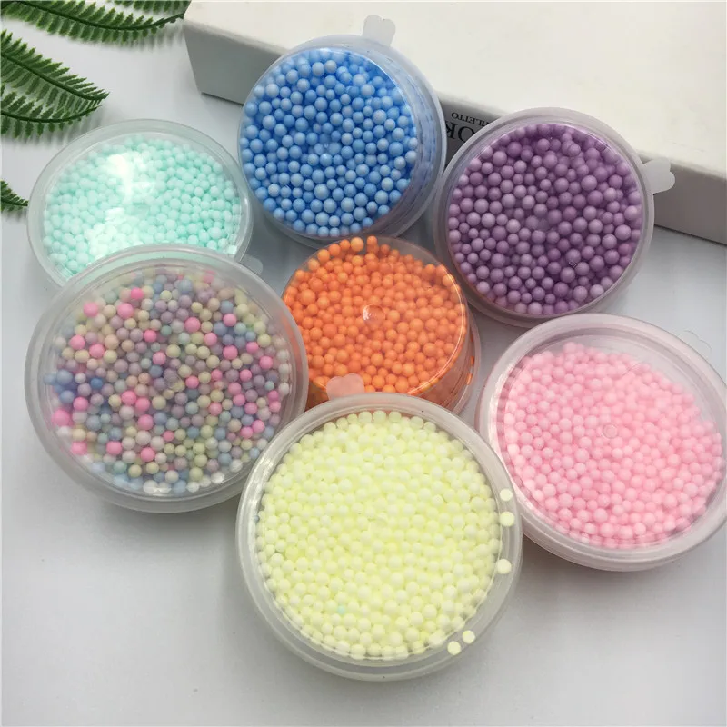 

2mm Foam Beads for Slime Colorful Foam Balls Slime Filler DIY Slime Supplies Mini Soft Beads for Slime Fluffy Decor with Box