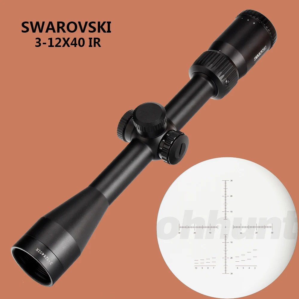 Тактический SWAROVSKl 3-12X40 ИК оптический прицел с красной подсветкой Стекло гравированное Сетка Охота стрельба прицел