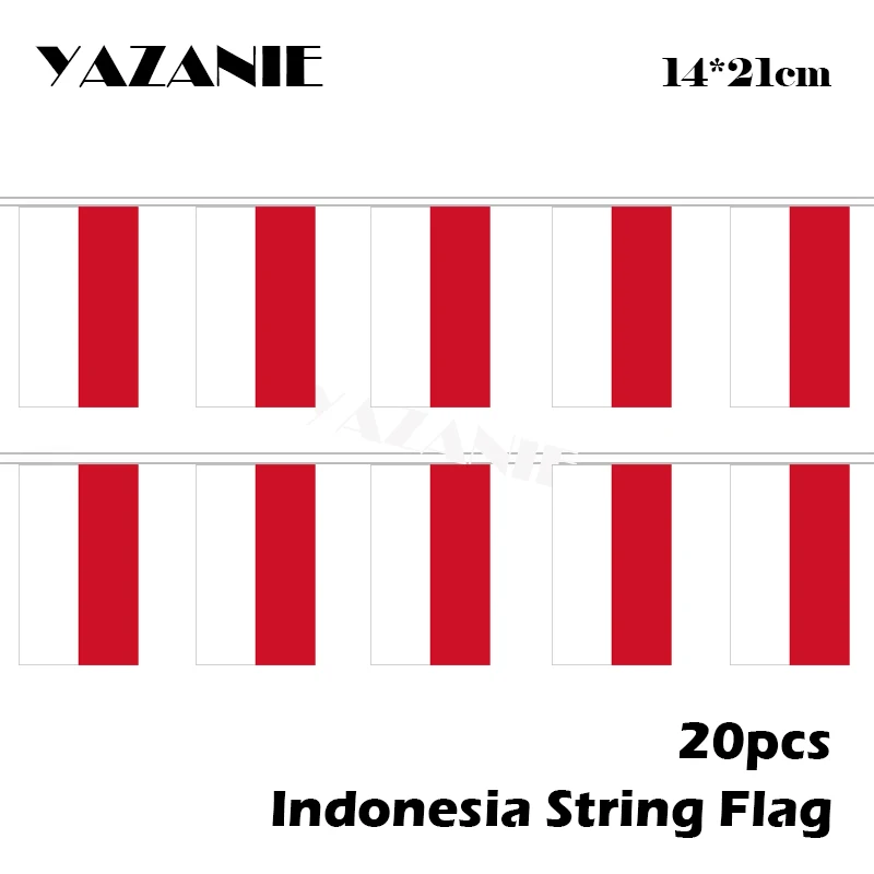 YAZANIE 14*21 см 20 шт. индонезийский Национальный флаг полиэфирная печать струнные