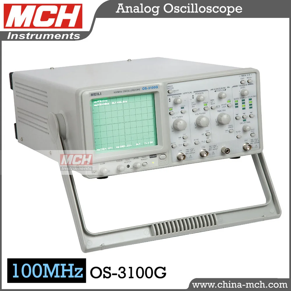 OS 3100G 100MHz Digital Readout Oscilloscope, Dual Channels Four Traces, X Y mode Analog