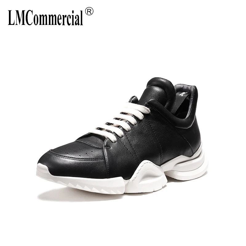 

men's shoes real leather thick bottom personality all kinds outdoor leisure shoes men all-match cowhide breathable sneaker male
