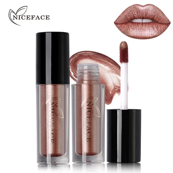 

NICEFACE 18 Colors Ultra Metal Liquid Lipstick Bronze Rose Gold Shimmer Metallic Lip Gloss Makeup Waterproof Long Wearing Lips