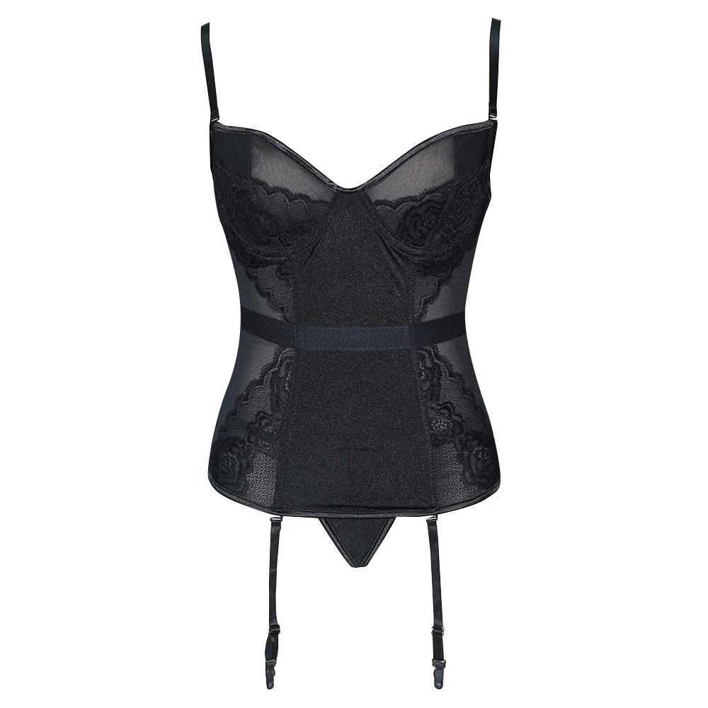 Minifaceminigirl Female Sexy Black Bustier Women Overbust Push Up Corset Top High Quality Lingerie Plus Size Corset and Bustiers