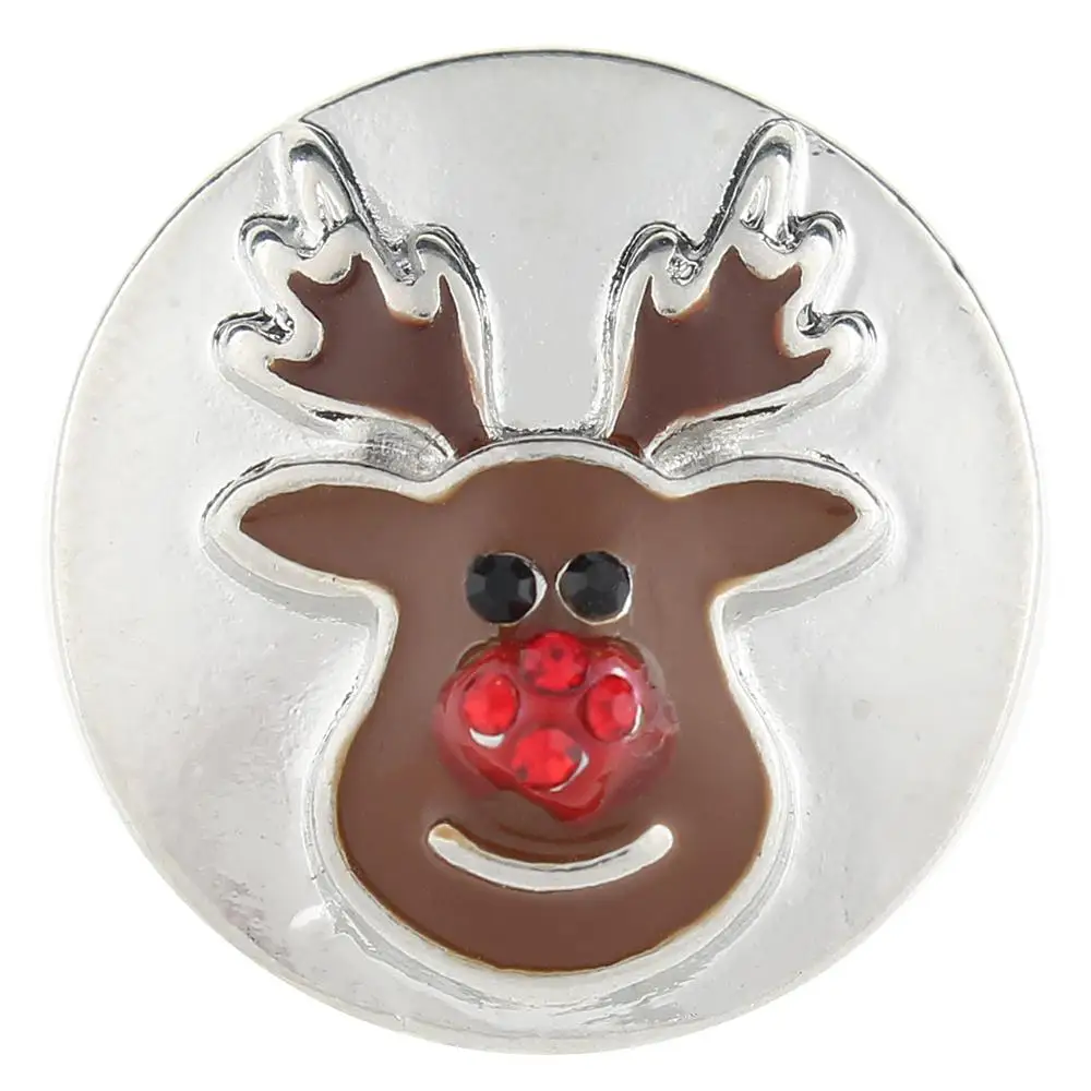 

JaynaLee 20mm Christmas Xmas Animal Deer Ginger Snaps Fit Interchangeable Snap charm Jewelry for women men gifts GJS7038