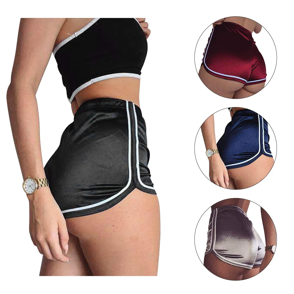 Sexy Women Female polyester Sport Casual Gym Fitness Yoga Shorts Push up Running Short Elastic High Waist Slim Sportswear