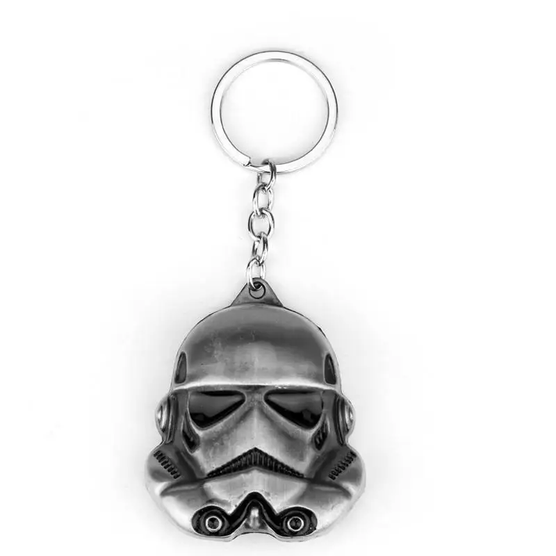 11 Style Star Wars Keychain StormTrooper Helmet Storm Trooper Pendant Key Chain Darth Vader Mask Superhero Keyring Key chain - Цвет: silver