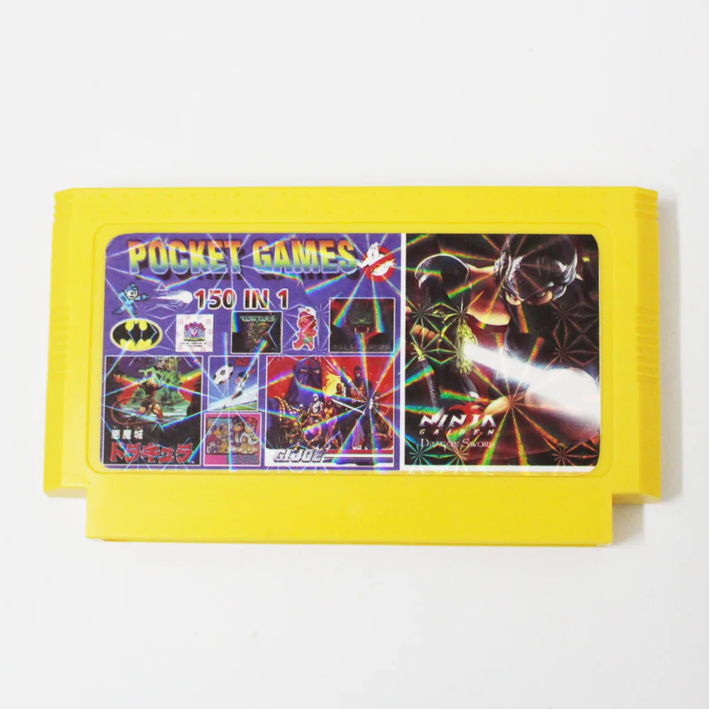 

Top quality 8 bit Game Cartridge 150 in 1 Big Yellow Game Card For 8 Bit 60pin Game Player