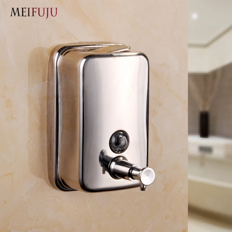square chrome soap dispenser
