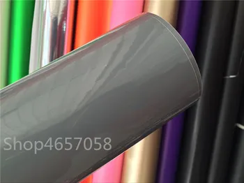 

1.52*18m PVC Material Super Shiny Gloss Cement Grey Self Adhesive Car Wrap Vinyl