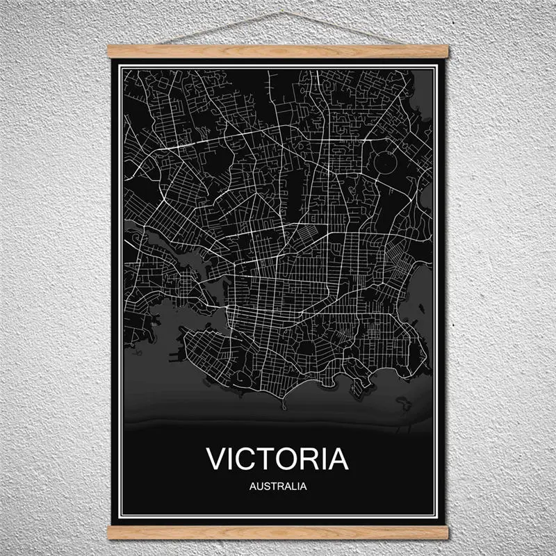 VICTORIA карта мира город современное изображение с абстрактным принтом картина