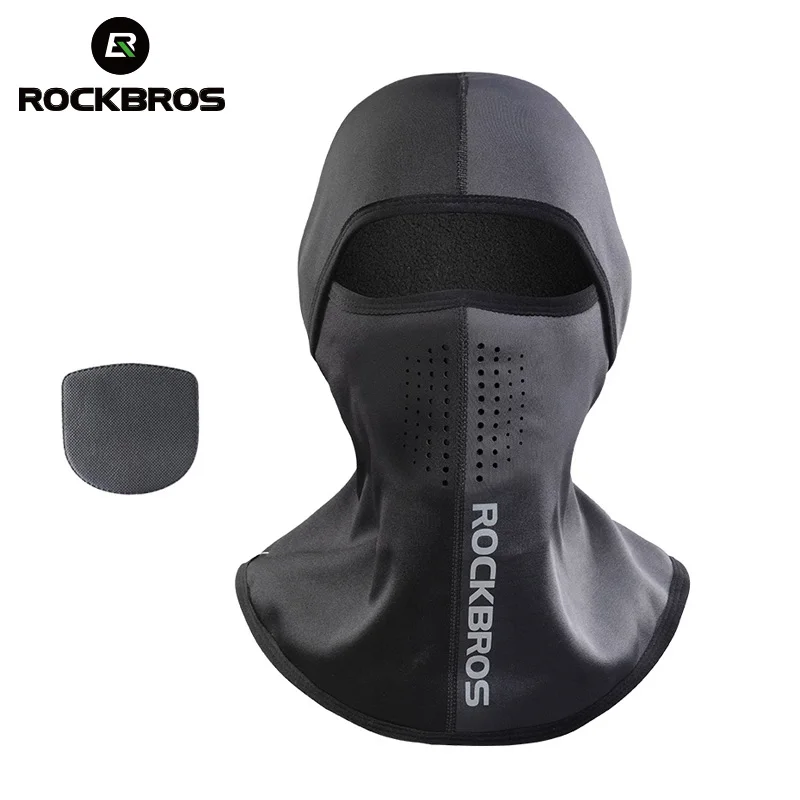 ROCKBROS Лыжная маска зимние термальные флисовые полное покрытие лица шарфы уличная Ветрозащитная Балаклава головные уборы для езды на велосипеде спортивное оборудование - изображение