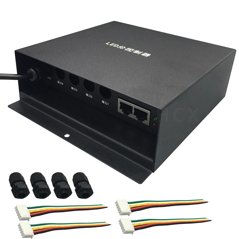 

LED controller,DMX512 controller,4 ports drive 3412 pixels,controlled by master or computer,support DMX512,WS2811,LPD6803,etc