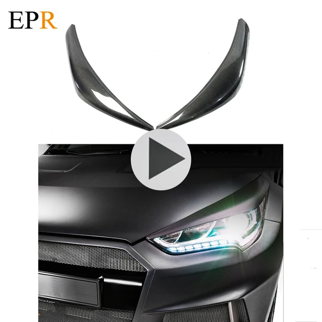 Car Accessories For Veloster Headlight Eyebrow Cover Carbon Fiber For