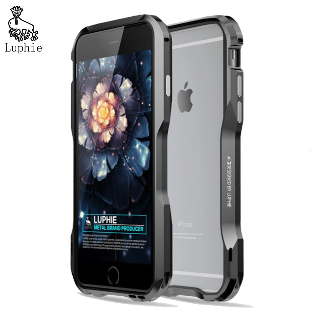 Luphie чехол для iPhone X 8 7 Plus противоударный Броня Роскошный металлический бампер неправильной Алюминий крышка для iPhone 6 6 S плюс