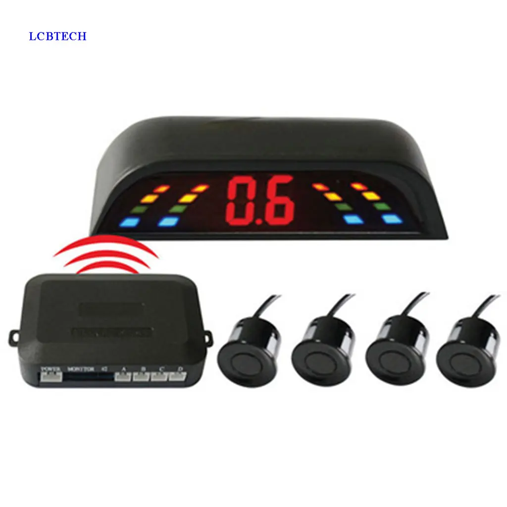 

Smart Car Reversing Radar System Parking Sensor Host And Monitor Wireless Link 4 Sensors Automatic Assisted Safe Parking